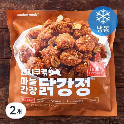쿠캣 렌지 마늘간장 닭강정 (냉동), 250g, 2개