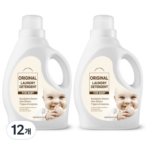 생활공식 유아용 오리지널 세탁세제, 1.8L, 12개