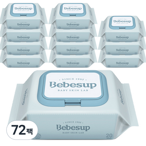베베숲 저자극 센시티브 엠보싱 물티슈 캡형, 20매, 72팩