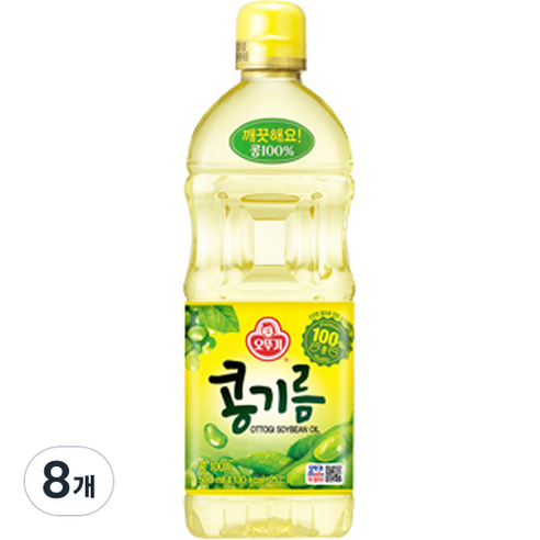 오뚜기 식용유 콩기름, 500ml, 8개