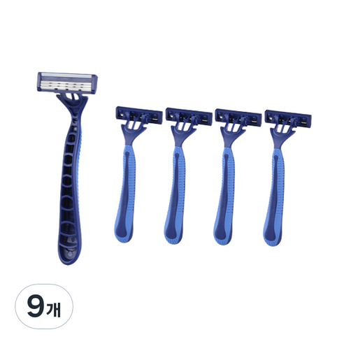 시토닉 업소용 3단 일회용 면도기 블루, 5개입, 9개