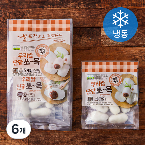 칠갑농산 단팥 쏘옥 떡 (냉동), 500g, 6개