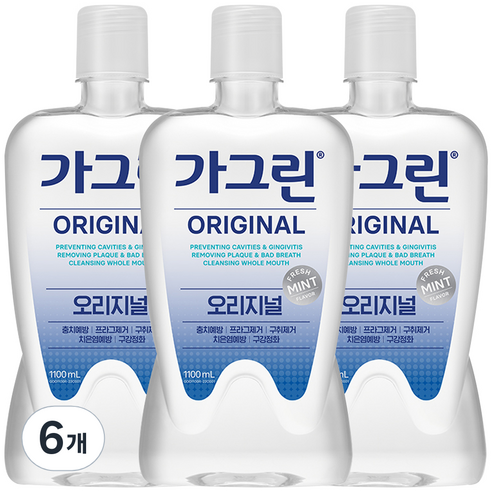 가그린 오리지널 구강청결제, 1100ml, 6개