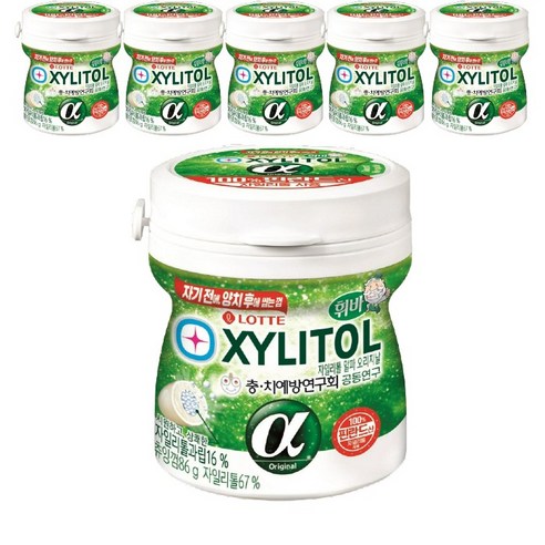 롯데 자일리톨 알파 오리지날, 86g, 6개