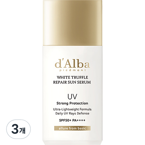 달바 화이트 트러플 리페어 선세럼 SPF50+ PA++++, 35ml, 3개