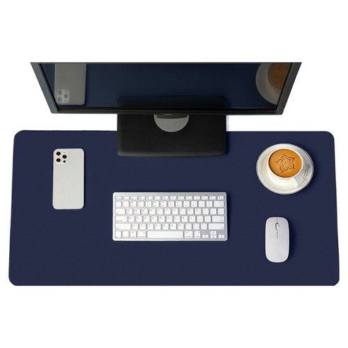 내집꿀템 가죽 데스크 매트 책상 패드 테이블 논슬립 와이드 대형 마우스 장패드, 네이비