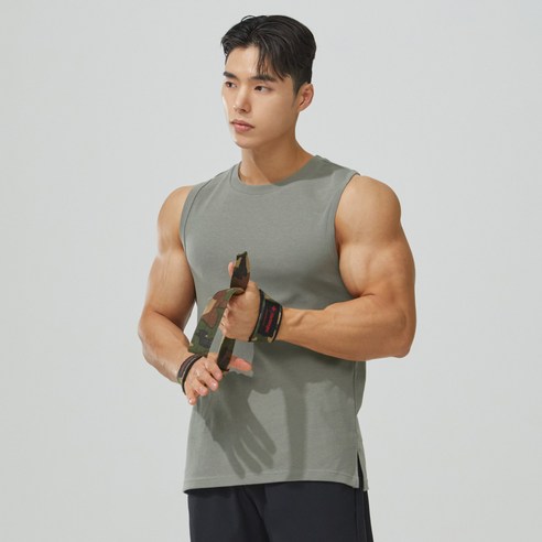 블랙몬스터핏 남성용 코튼폴리 기능성 헬스 나시