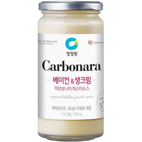 청정원 베이컨 앤 크림 까르보나라 파스타 소스, 350g, 1개