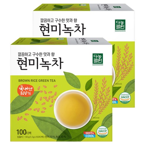 다농원 현미녹차 100티백, 1.3g, 100개입, 2개