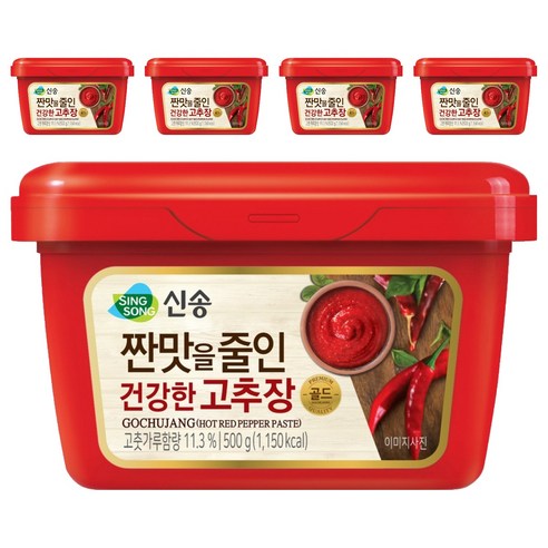 신송 짠맛을 줄인 건강한 고추장, 500g, 5개