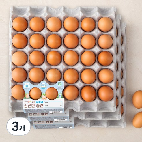곰곰 무항생제 신선한 중란, 30구, 3개