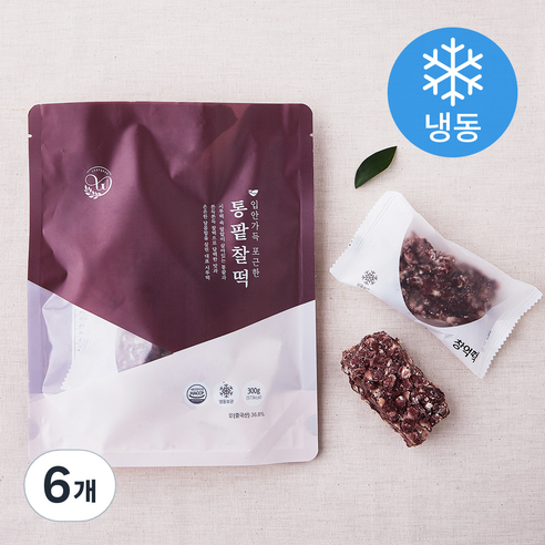 창억 입안가득 포근한 통팥 찰떡 (냉동), 300g, 6개