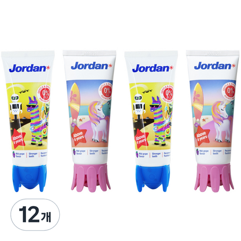조르단 어린이치약 스텝2단계 랜덤 발송, 75g, 12개