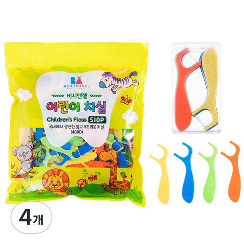 비지엔젤 국내생산 어린이 치실 510p + 케이스, 4개