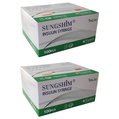 성심 인슐린 주사기 8mm 31g 1ml 100p, 2개