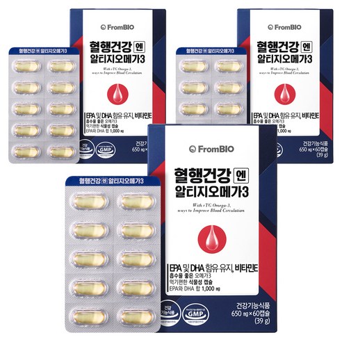 프롬바이오 혈행건강엔 알티지오메가3 39g, 60정, 3개