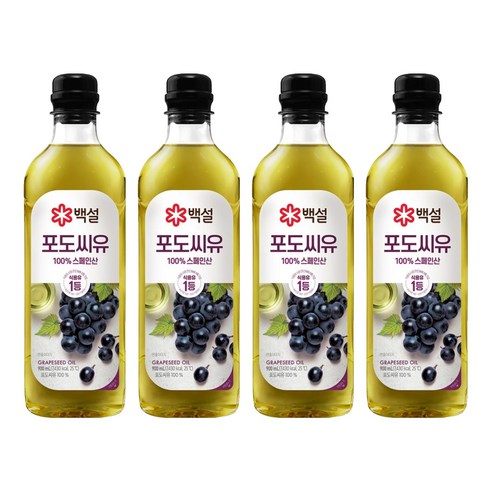백설 포도씨유, 900ml, 4개