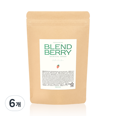 블렌드베리 화이트바닐라 제모 하드 왁스 모든부위용, 250g, 6개