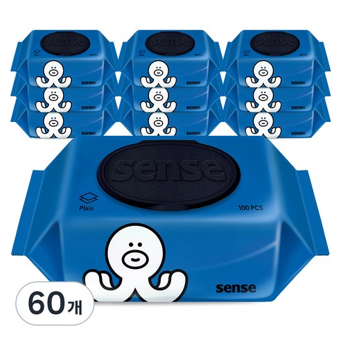 센스 오키 물티슈 캡형, 40g, 100개입, 60개