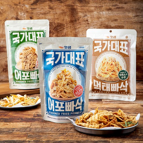 먹태깡 맛샘 국가대표 어포빠삭 80g + 먹태빠삭 50g + 어포빠삭 청양고추맛 80g + 청양마요소스 35g 세트, 1세트  Best 5