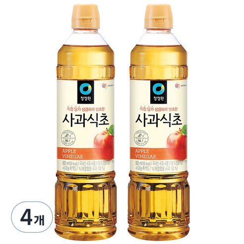 청정원 사과식초, 500ml, 4개