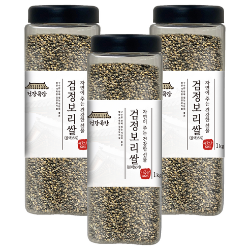 건강곡간 미국산 검정보리쌀, 1kg, 3개