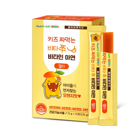 뉴트리디데이 키즈 짜먹는 비타쭈 비타민 아연 젤리 15p, 1개, 225g
