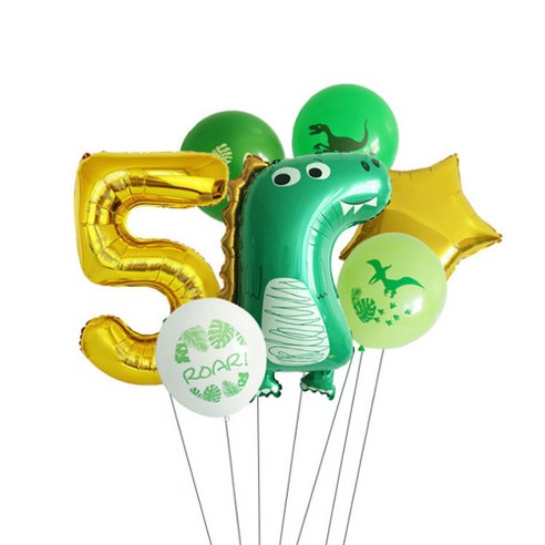이모쿠비 생일파티 숫자풍선세트, 공룡 5, 1세트