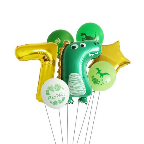 이모쿠비 생일파티 숫자풍선세트, 공룡 7, 1세트