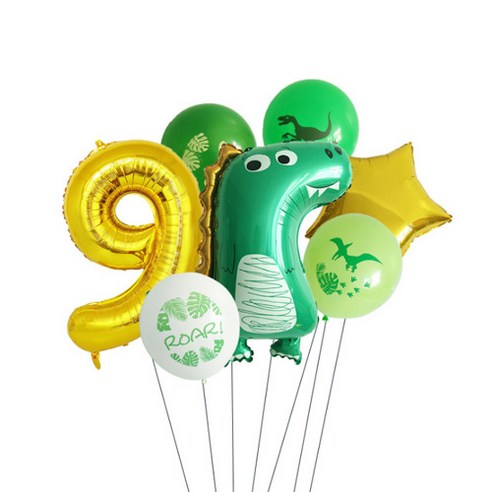 이모쿠비 생일파티 숫자풍선세트, 공룡 9, 1세트