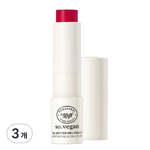 쏘내추럴 쏘 비건 살버터 멜팅 립밤, 05 클리어 애플, 3.8g, 3개