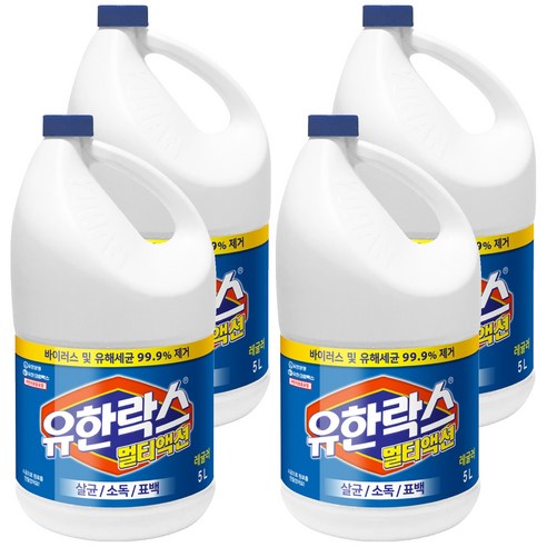 유한양행 락스 멀티액션 레귤러, 5L, 4개