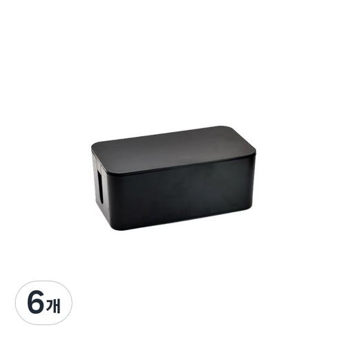 저스틴 심플 멀티탭 케이블 정리함 S 블랙, 6개