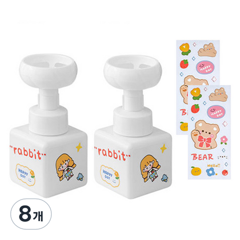 더자카 플라워 거품 핸드워시 디스펜서 250ml, 화이트, 8개