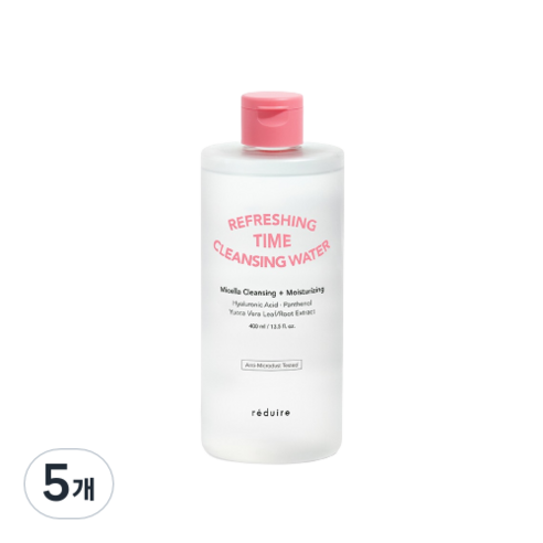 리듀어 리프레싱 타임 클렌징 워터, 400ml, 5개