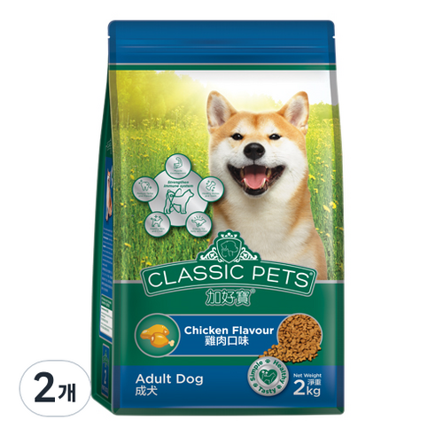 컴페니언펫츠클래식 어덜트 강아지 건식사료, 닭, 2kg, 2개