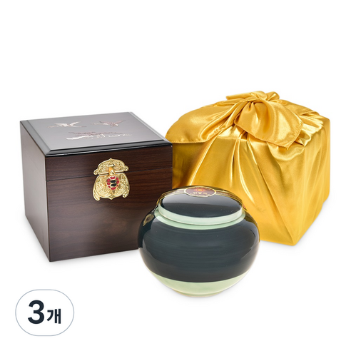 지리산 한봉 영농조합 고가구 야생화꿀 + 고급 케이스 + 보자기 선물세트, 1kg, 3개