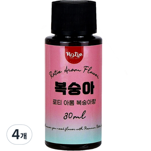 로티 아롬 복숭아향 식품 향료 30ml, 30g, 4개