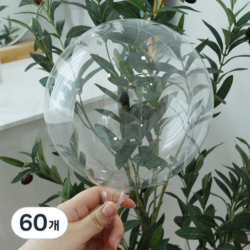 투명 버블 PVC 풍선 20cm, 클리어, 60개