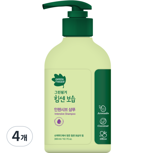 그린핑거 힘센보습 인텐시브 샴푸, 300ml, 4개