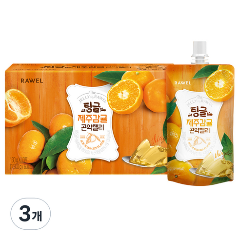 로엘 팅글 곤약젤리 제주감귤맛 10포, 130g, 3개