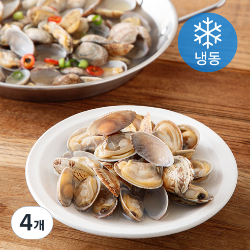 바른씨 자숙피 바지락 (냉동), 4개, 500g