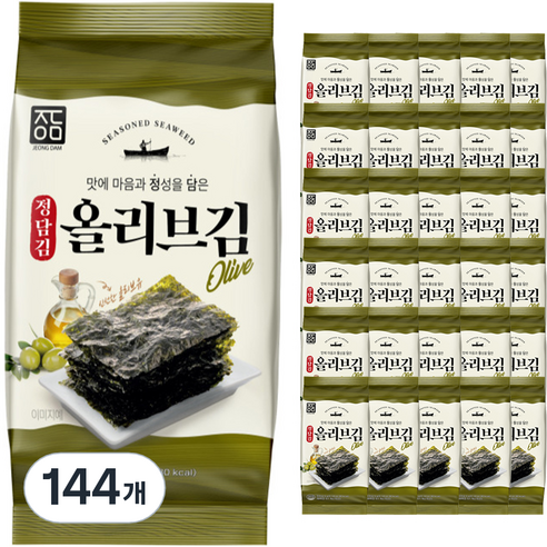 정담김 올리브김 도시락김, 5g, 144개