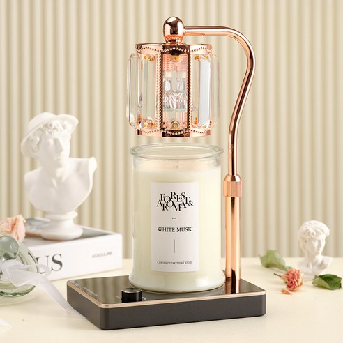 캔들백화점 엘사 캔들워머 + 소이 캔들 750g 세트, 화이트머스크, 로즈골드(블랙)