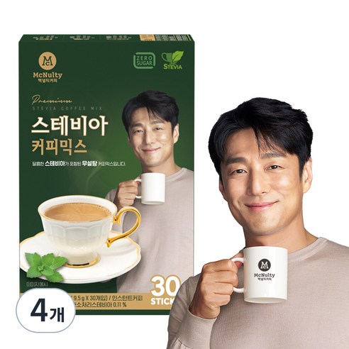 맥널티커피 스테비아 커피믹스, 9.5g, 30개입, 1개