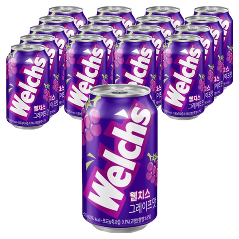 농심 웰치스 포도맛, 355ml, 18개