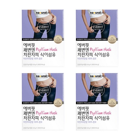 내츄럴플러스 에버핏 쾌변엔 차전자피 식이섬유 30p, 30포, 4개
