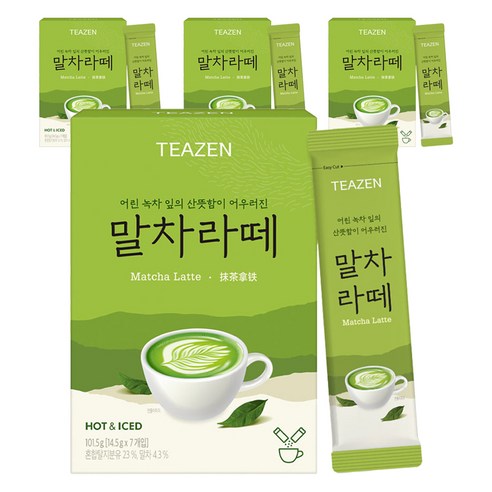 티젠 말차라떼, 14.5g, 7개입, 4개