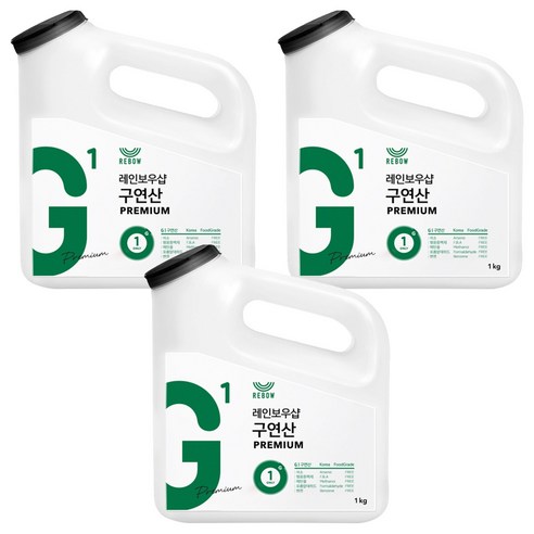 레인보우샵 구연산 프리미엄 톡톡이 용기 타입, 1kg, 3개
