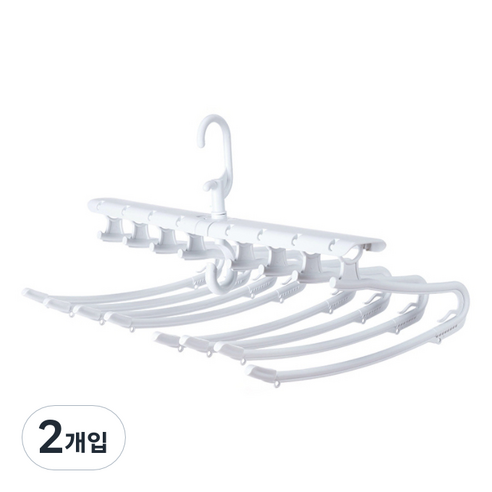 모벨리 8단 접이식 바지걸이, 화이트, 2개